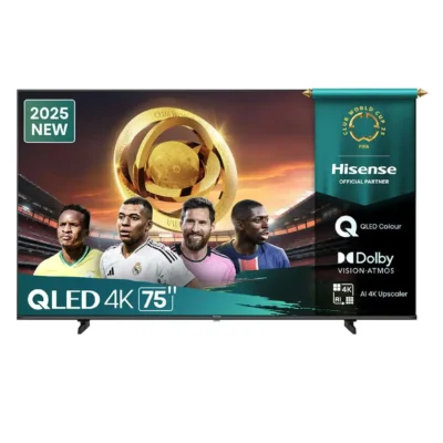Hisense 75 Inch Q61Q 4K QLED Smart TV, VIDAA OS, Dolby Audio, Dual Band Wi-Fi, (2025) - Black - 75Q61Q