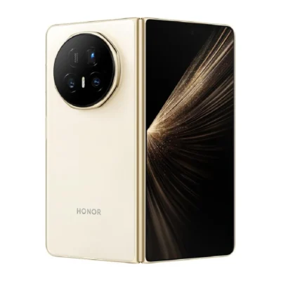 Honor Magic V5 Foldable 5G Smartphone, 16GB RAM, 512GB Storage, 7.95inch Foldable OLED Display, 64MP Triple Camera, 5820mAh Battery, Ivory White with Honor Watch Fit Active & Protective Case - 5109BUJS - TDRA Version