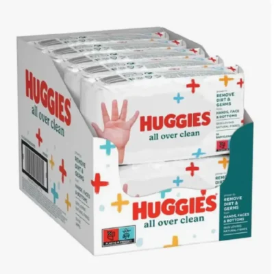Huggies All Over Clean Baby Wet Wipes, Soft & Gentle for Face, Hands & Bottoms, 56 Sheets x 10 (560 Wipes) - F00961