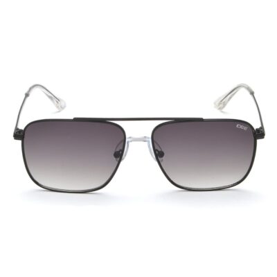 IDEE Men Mirrored Grey Lens Sunglasses Full Frame Pilot Shape 58-15-144mm Black Metal Frame CR39 Lens - S2762C1
