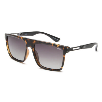 IDEE Unisex Polarized Gradient Grey Lens Sunglasses Full Frame Rectangular Shape 57-17-139mm Tortoise Brown Plastic Frame CR39 Lens - S2957C3P