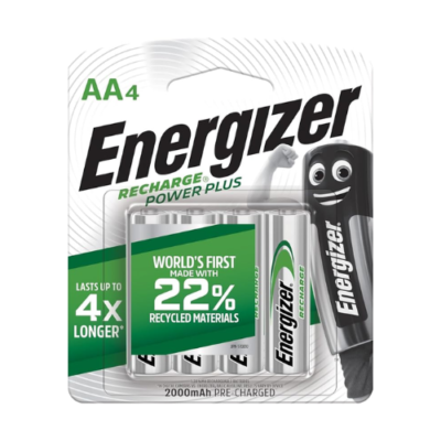 Energizer Recharge Power Plus AA 2000mAh 4-Pack – NiMH, 1000 Cycles, Pre-Charged