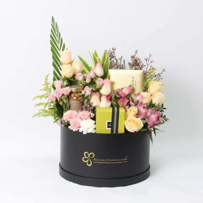 Pastel Bateel & Patchi Floral Hamper | Luxury Gift Hamper UAE