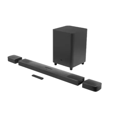 JBL Bar 9.1 True Wireless Surround Soundbar with Dolby Atmos, DTS X, Detachable Surround Speakers, 10 Inch Wireless Subwoofer, 820W, Black - JBLBAR913DBLKUK