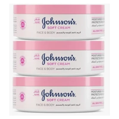 Johnsons 24 Hour Moisture Soft Cream with Shea Butter, Non-Greasy Moisturizer, 200ml x 3 - B05919