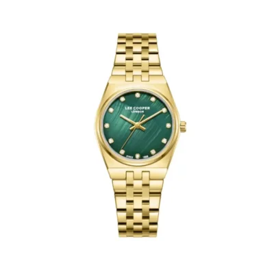 Lee Cooper Metal Analog Watch LC08204.170 Women 30mm Green MOP Dial Water Resistant Care