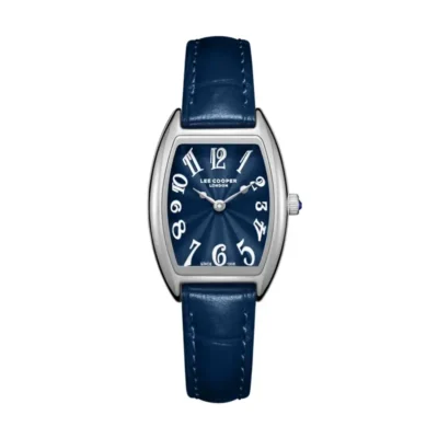 Lee Cooper Womens Leather Analog Watch LC08315.399 Dark Blue Dial 23X31 Water Resistant