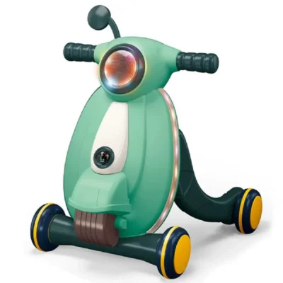 Little Story Multifunctional Baby Walker with Light & Music, Activity Center, Anti-Skid Wheels & 3 Balls, Green - LS_WALM_GR