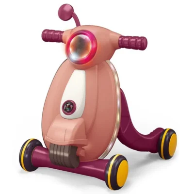 Little Story Multifunctional Baby Walker with Light & Music, Activity Center, Anti-Skid Wheels & 3 Balls, Pink - LS_WALM_PI