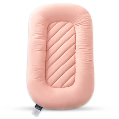 Little Story Portable Lounger Sleeping Pod, Soft Cotton Baby Resting & Tummy Time Support, Machine Washable, Pink - LS_SPOD_PI