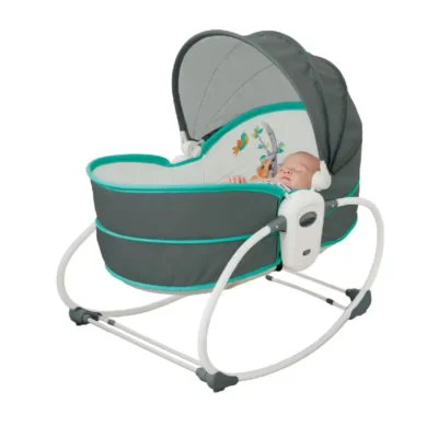 Mastela 5-in-1 Rocker & Bassinet for Infants with Dream Centre, Travel Bassinet, Cozy Seat & Rocking Sleeper, Green - LBB6037