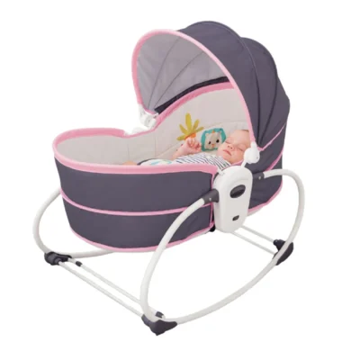 Mastela 5-in-1 Rocker & Bassinet for Infants with Dream Centre, Travel Bassinet, Cozy Seat & Rocking Sleeper, Pink - LBB6033