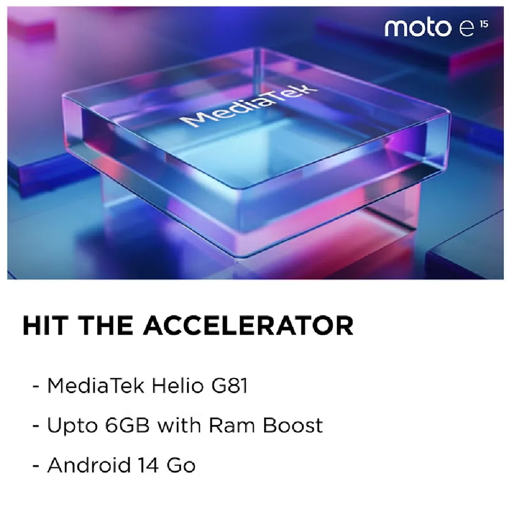 Motorola E15 4G Dual SIM - 6.67 Inch LCD Display, 2GB, 64GB, 32MP AI Camera, 5200mAh Battery, Fresh Lavender - Middle East Version - Image 5