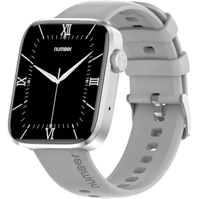 NUMBER DialFit Pro Max 1.91 Inch Bluetooth Calling Smartwatch GPS NFC Silver Grey