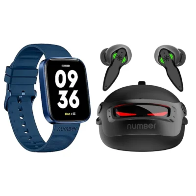 NUMBER Fitness & Audio Duo - XTRO1 Bluetooth Smartwatch with 7 Days Battery & Super Buds Pro GT9 TWS Earbuds, 48H Playtime
