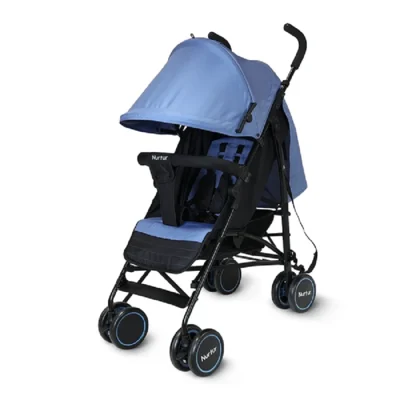 Nurtur Archer Compact Lightweight Travel Stroller with Reclining Seat, 5-Point Harness & Storage Basket for 0-36 Months, Blue - B818-NR1