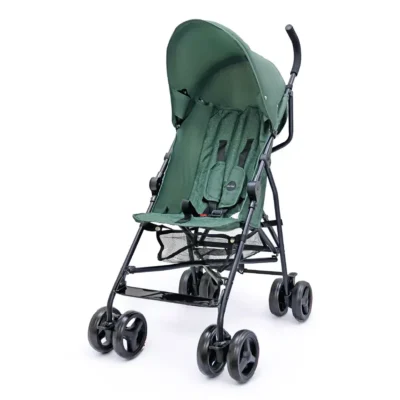 Nurtur Leo Lightweight Stroller Pro, Compact One-Hand Fold with Padded Reclining Seat, 5-Point Harness, Sun Canopy & Storage Basket for 6-36 Months - Green - TC-TW-306-GRN