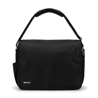 Nurtur Metro Messenger Diaper Bag with Insulated Bottle Holder & Changing Pad, Black - TCNR-TK01-BLA