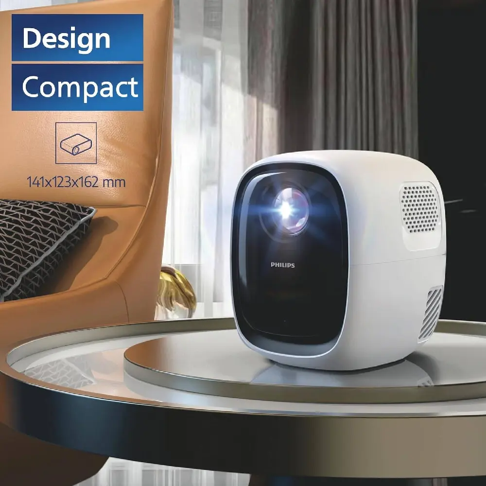 Philips NeoPix Home Projector - 720p HD, 70 Inch Projection, Smart OS with Apps, Auto Keystone, LED Light Source, 1 Year Warranty, Black, NPX130 - Image 4