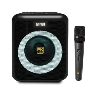 Platinum Karaoke CX15 Party Jukebox Speaker Bluetooth USB HDMI Wireless Microphone 1200W PMPO Portable Karaoke System Black 1 Year Warranty