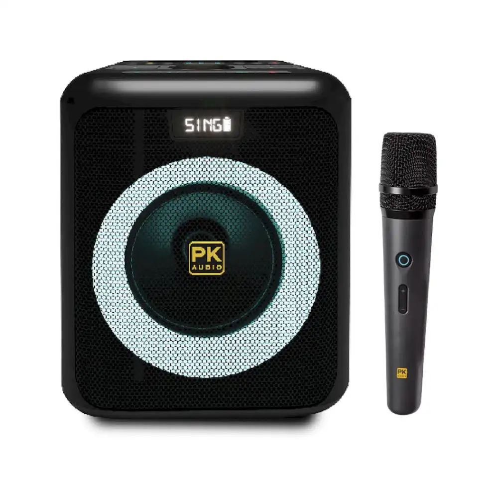 Platinum Karaoke CX15 Party Jukebox Speaker Bluetooth USB HDMI Wireless Microphone 1200W PMPO Portable Karaoke System Black 1 Year Warranty