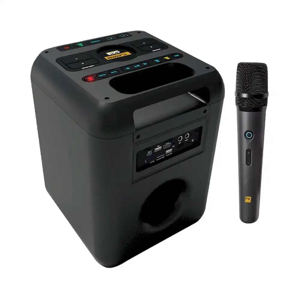 Platinum Karaoke CX15 Party Jukebox Speaker Bluetooth USB HDMI Wireless Microphone 1200W PMPO Portable Karaoke System Black 1 Year Warranty - Image 3