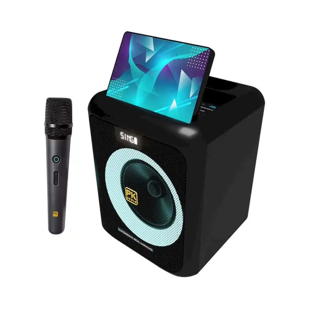 Platinum Karaoke LX15 Party Jukebox Speaker Built in Screen Karaoke System 1200W PMPO Bluetooth USB HDMI Wireless Microphone 8 Inch Display Black 1 Year Warranty - Image 2