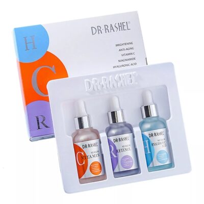 DR. RASHEL 3-Piece Facial Serum Set – Vitamin C, Retinol & Hyaluronic Acid