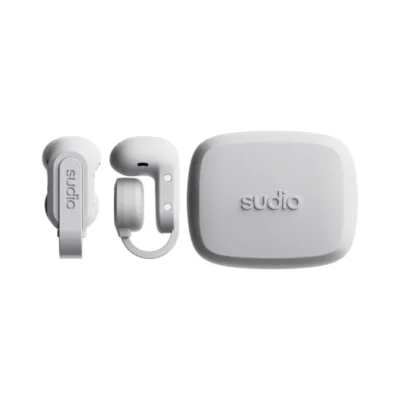 Sudio B3 Open-Ear Clip-On True Wireless Earbuds with Bluetooth 6.0, IPX4 Splash Resistance, 30 Hours Playtime, Touch Control, USB-C Charging, White - B3WHT