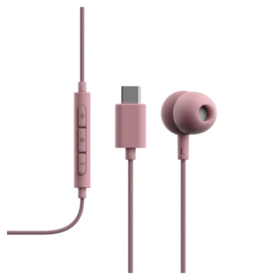Sudio V3 Wired USB Type-C Earbuds with 10mm Dynamic Drivers, Built-in Microphone, IPX4 Splash Resistance, Pink - V3PNK