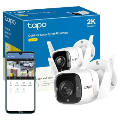 Tapo C310 Outdoor Security Camera 2K 3MP, Night Vision, IP66 Weatherproof, Two-Way Audio, WiFi & Ethernet Smart Camera