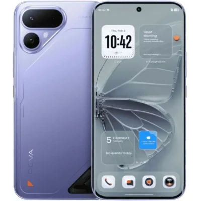 TECNO POVA Curve 2 5G Smartphone, 256GB Storage, 12GB RAM, 6.78-Inch 144Hz Curved AMOLED Display, 50MP Camera, 8000mAh Battery, UAE Version, 1 Year Warranty - Mystic Purple