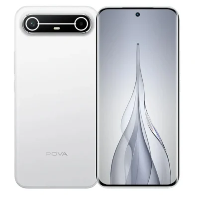 TECNO POVA Slim 5G Smartphone, 256GB Storage, 8GB RAM, 144Hz 1.5K AMOLED Display, 50MP Camera, 5160mAh Battery, Dual SIM, UAE Version, 1 Year Warranty - Slim White
