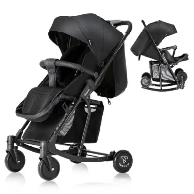 Teknum 2-in-1 Glide Stroller with Rocker Function, Multi-Position Seat, Adjustable Canopy & Handlebar, 3kg Basket, Black - TK_STROK_BK