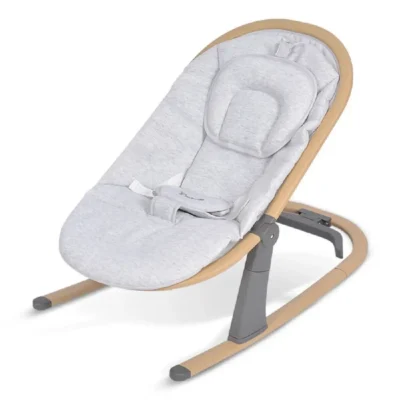 Teknum 3-Stage Baby Bouncer & Recliner Seat with Mosquito Net, 3-Point Padded Safety Belt, Canopy, Foldable Design, Ivory - TK_3SBOWL_IV