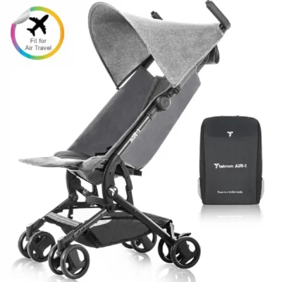 TEKNUM AIR-1 Travel Stroller with Carry Backpack, Ultra Compact Lightweight Baby Stroller, 5-Point Safety Harness, Grey - TK_AIR1_GY