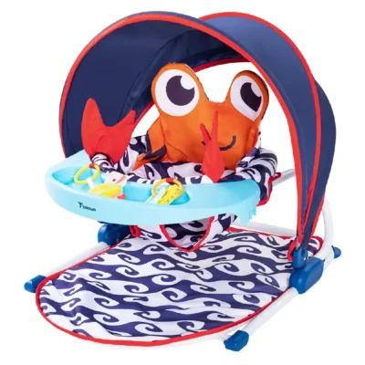 Teknum Baby Sit-Up Support with Feeding Tray, Detachable Snack Tray, Wide Stable Base, Soft Padding, Portable Design, Blue - TK_PBS_BU