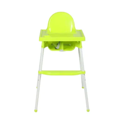 Teknum H1 Baby High Chair with Removable Tray, 2 Height Modes, 3-Point Safety Harness, Cup Holder, Green - TK_HC_H1G