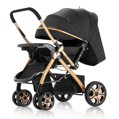Teknum Reversible Trip2 Stroller, 22kg Capacity, Wide Reclining Seat, Extra-Wide Canopy, Meal Tray, Cup Holder & 5-Point Harness, Black - TK_RETS2_BK