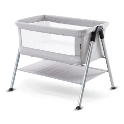 Teknum Sleepzen 2 Bedside Crib Bassinet, Breathable Mesh Design with Mattress & Storage Shelf, Newborn Baby Cot, Grey - TK_SLPZEN2_GY