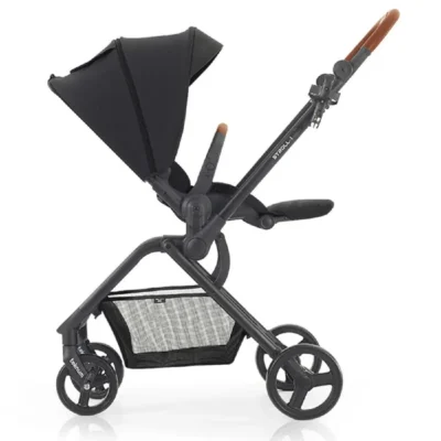 Teknum Stroll-1 Reversible Travel Stroller, 180 Degree Reclining Seat, UV50+ Canopy, Suspension Wheels & 5-Point Harness, Black - TK_STROLL1_BK