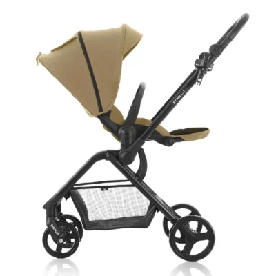 Teknum Stroll1 Reversible Travel Stroller, 180 Degree Reclining Seat, UV50+ Canopy, 5-Point Safety Harness, Suspension Wheels & Coffee Cup Holder, Khaki - TK_STROLL1_KH
