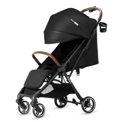 Teknum Travel Explorer 2 Auto-Fold Stroller, One-Second Single-Hand Folding, Wide Quilted Seat, Extra-Wide Canopy, Carry Bag & Cup Holder, Black - TK_EXPST2_BK