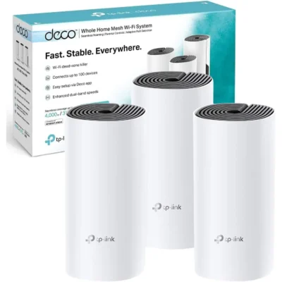 TP-Link Deco M4 AC1200 Whole Home Mesh WiFi System Dual Band 4000 sq ft Coverage 3-Pack