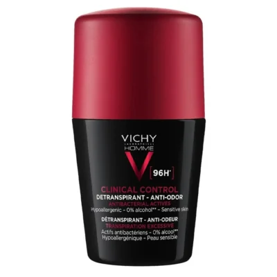 VICHY Homme Clinical Control 96H Detranspirant Anti-Odor Roll-On Deodorant 50ml - Anti-Perspirant for Men