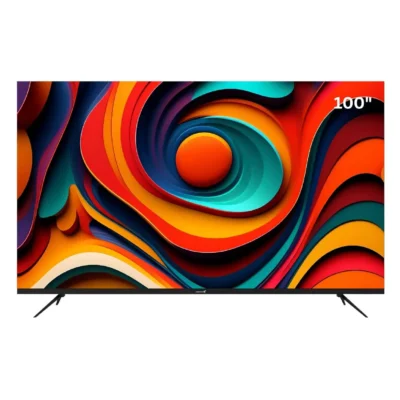 Videocon 100 Inch QLED 4K UHD Smart Google TV, Edgeless Display, Dolby Audio, Voice Remote, Chromecast & Bluetooth - E100QLGT1100