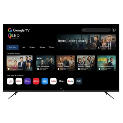 Videocon 65 Inch QLED 4K UHD Smart Google TV, Edgeless Display, Dolby Audio, Voice Remote, Chromecast & Bluetooth - E65QLGT1100
