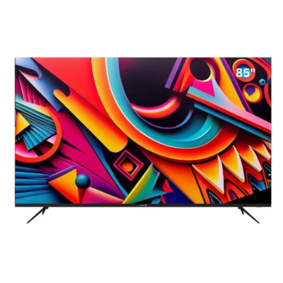 Videocon 85 Inch QLED 4K UHD Smart Google TV, Edgeless Display, Dolby Audio, Voice Remote, Chromecast & Bluetooth - E85QLGT1100